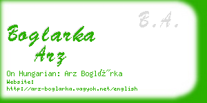 boglarka arz business card